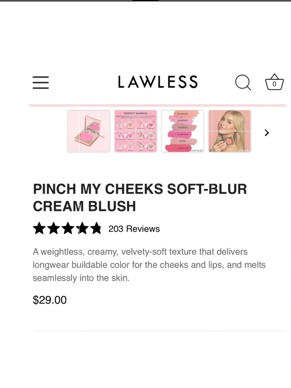 LAWLESS- pinch my cheeks - soft, blur cream blush-Valentine